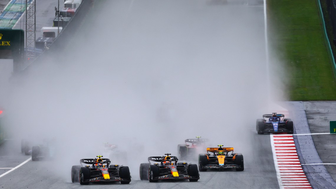 Verstappen dominates Austrian 2023 Sprint after fight with Perez