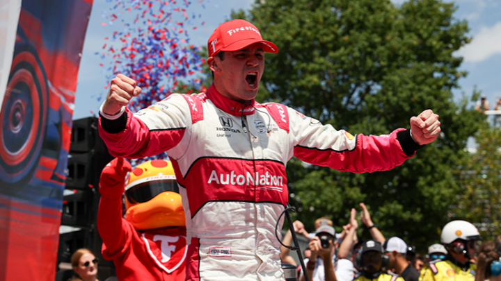 IndyCar: Kirkwood secures victory after late red flag stop in Nashville