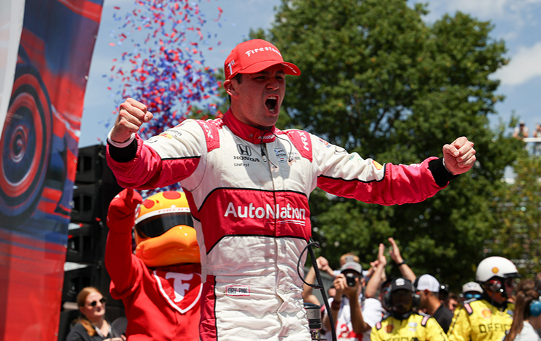 IndyCar: Kirkwood secures victory after late red flag stop in Nashville