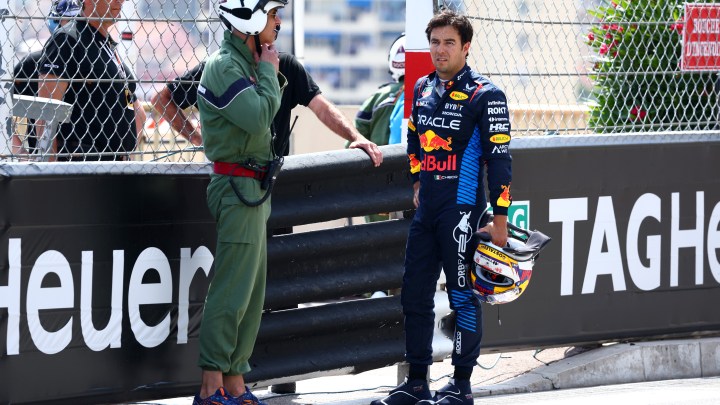 Monaco GP red-flagged following Perez, Magnussen and Hulkenberg crash.
