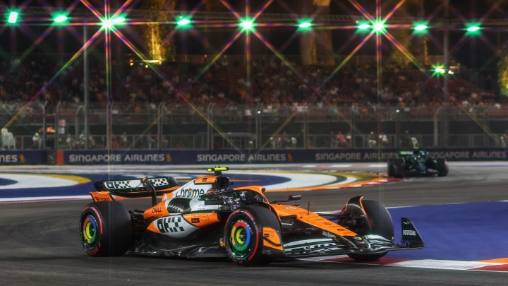 Norris pips Verstappen to Singapore GP pole as Sainz crashes