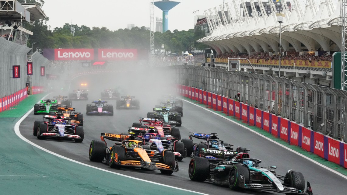 Norris and Russell reprimanded and fined for aborted Brazil GP formation lap
