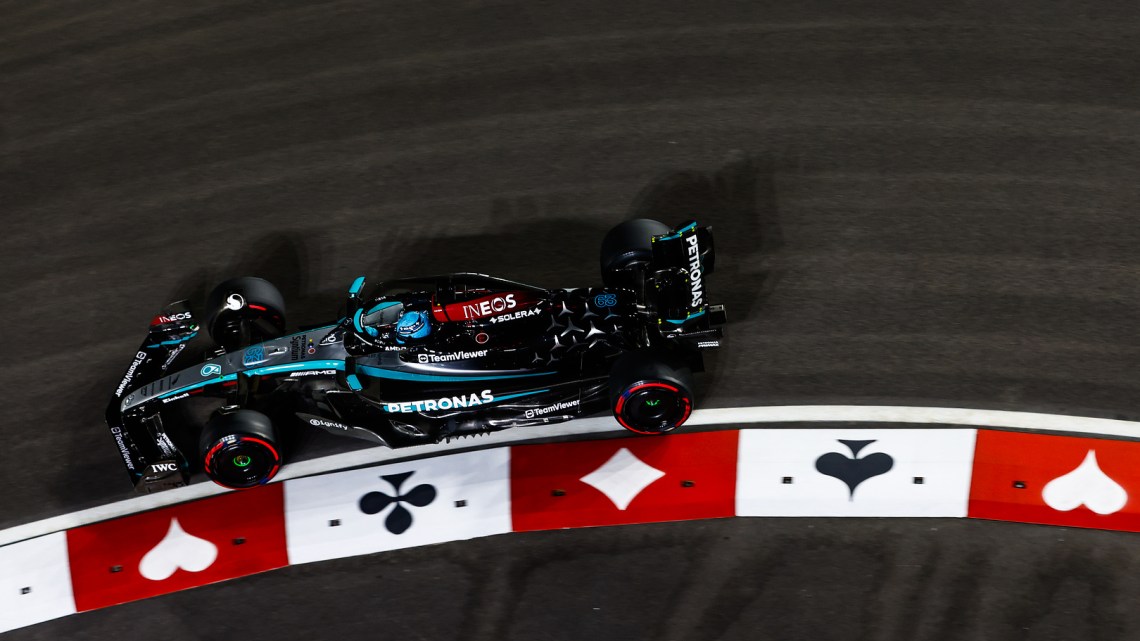 Russell completes Mercedes hat-trick with fastest lap in Las Vegas GP FP3