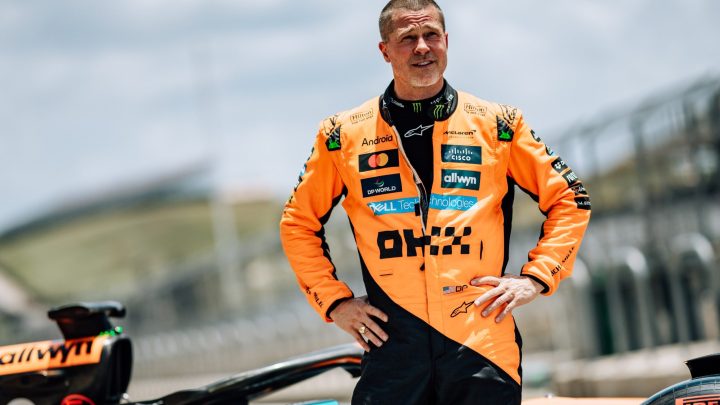F1 Movie: Brad Pitt drives McLaren MCL60 at COTA