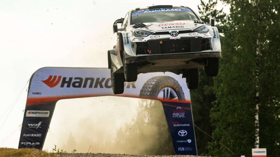 Kalle Rovanpera extends WRC Rally Finland lead despite puncture