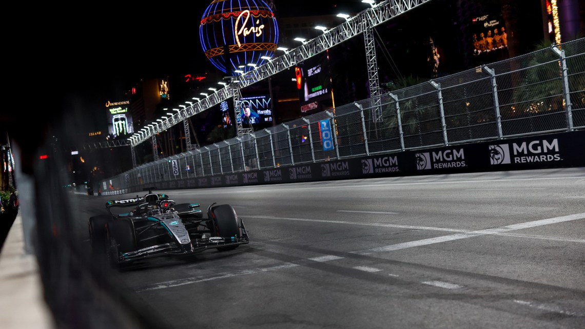 George Russell tops final Las Vegas Grand Prix practice in changing conditions