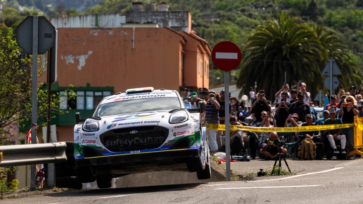 Jon Armstrong goes off the road at Rally Islas Canarias