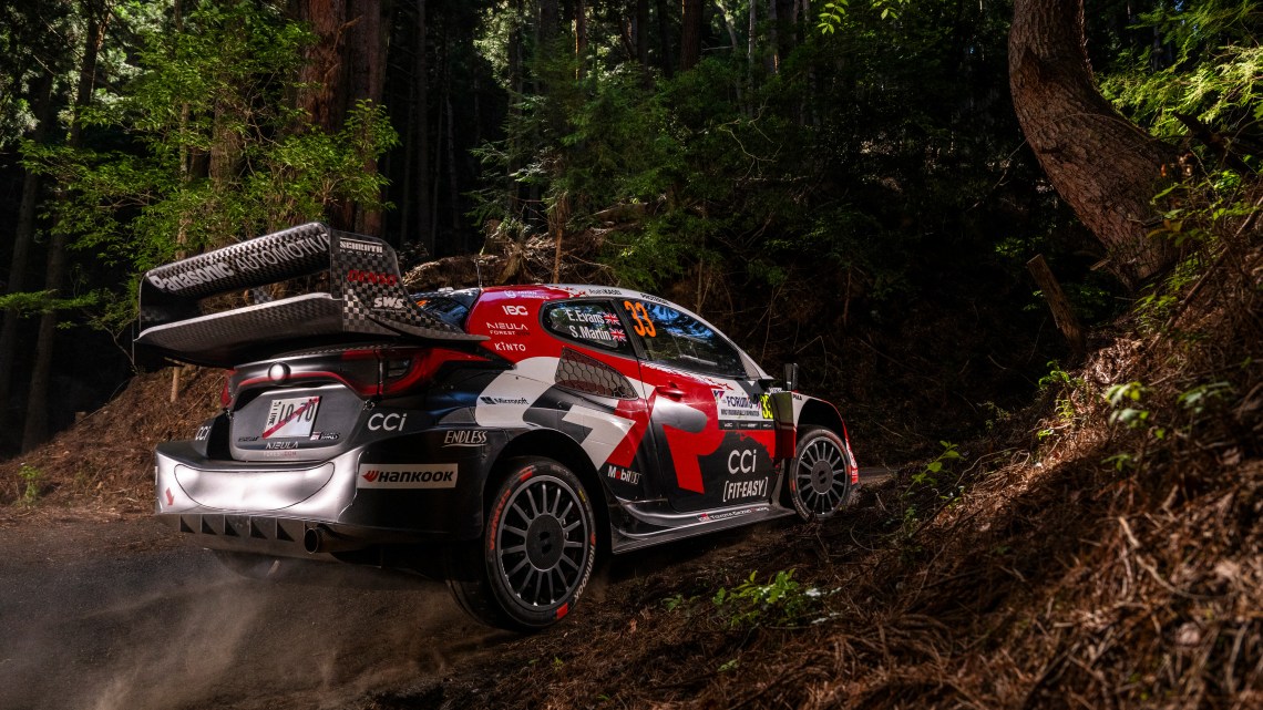 Elfyn Evans keeps Oliver Solberg at bay after Rally Japan morning loop
